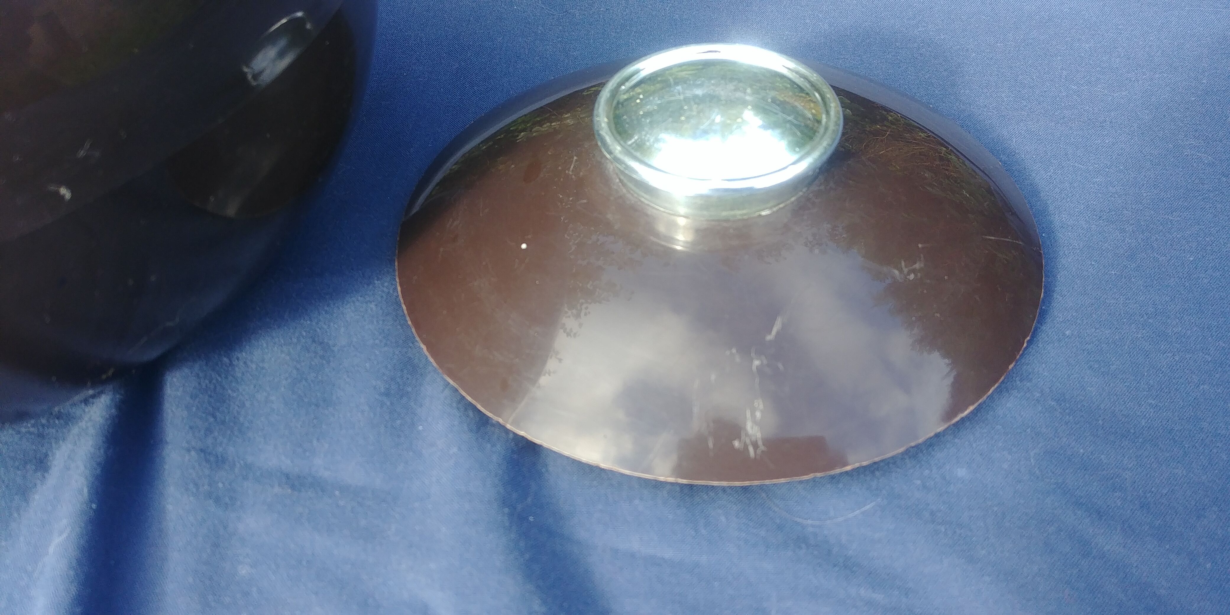 Ice bucket ball shape Vintage 70s brown color