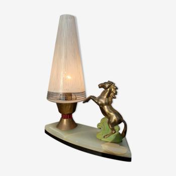 Art deco horse pitched bedside lamp 1930