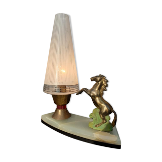 Art deco horse pitched bedside lamp 1930