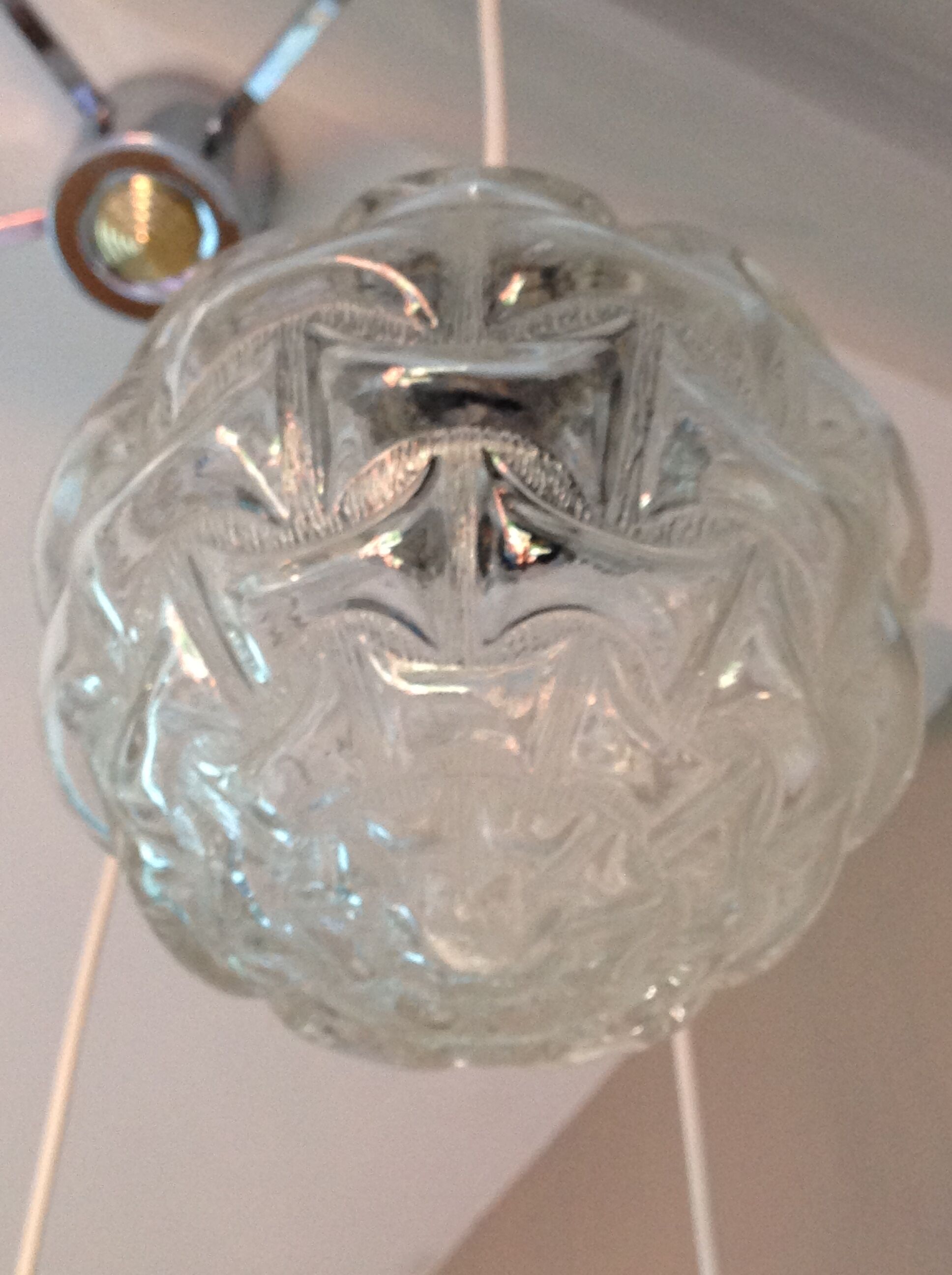 Suspension cascade with five globes and chrome metal / vintag years 60-70