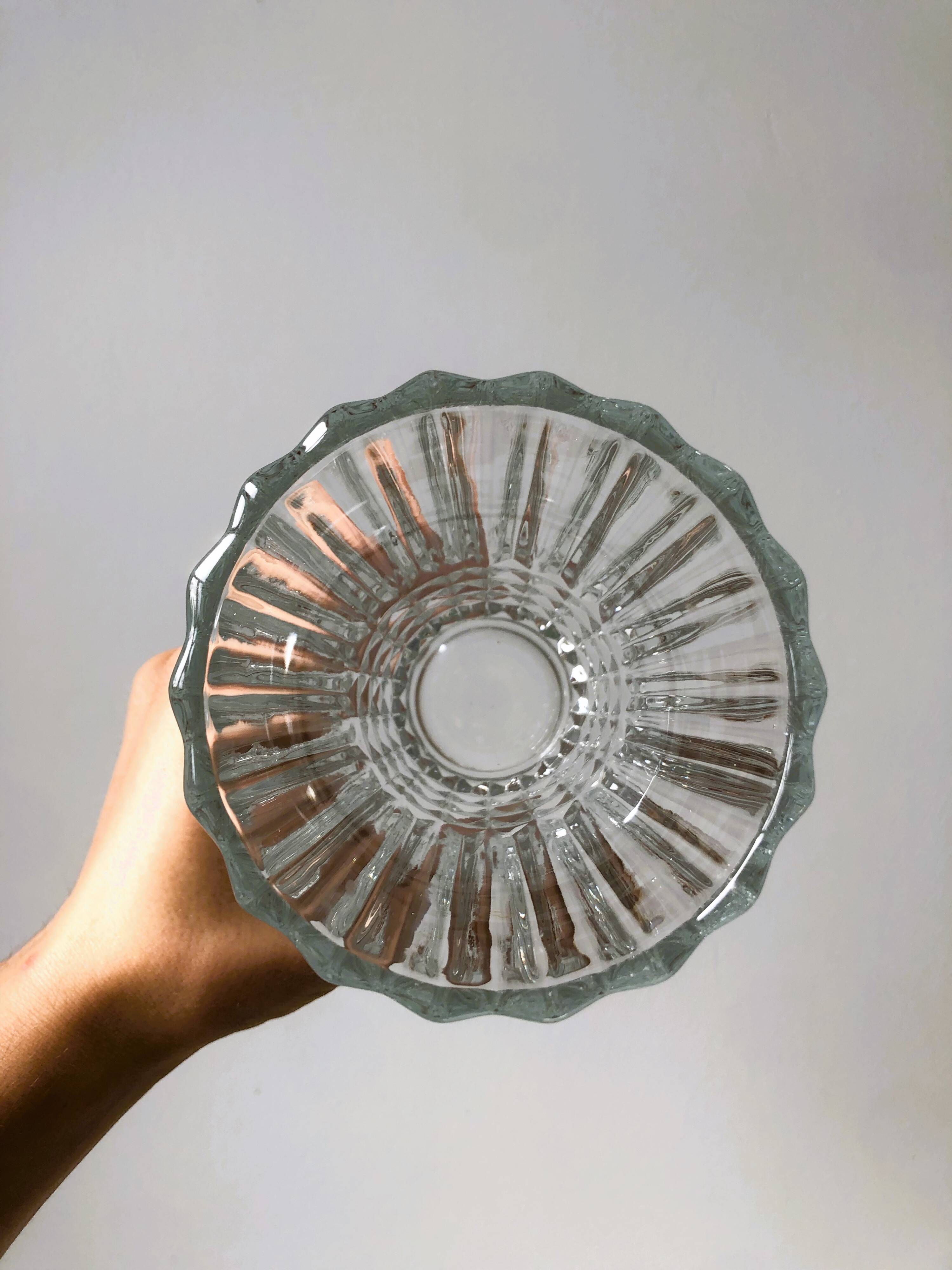 Dessous-de-plat En Verre épais Moulé Ciselé – 19 Cm – Blanc