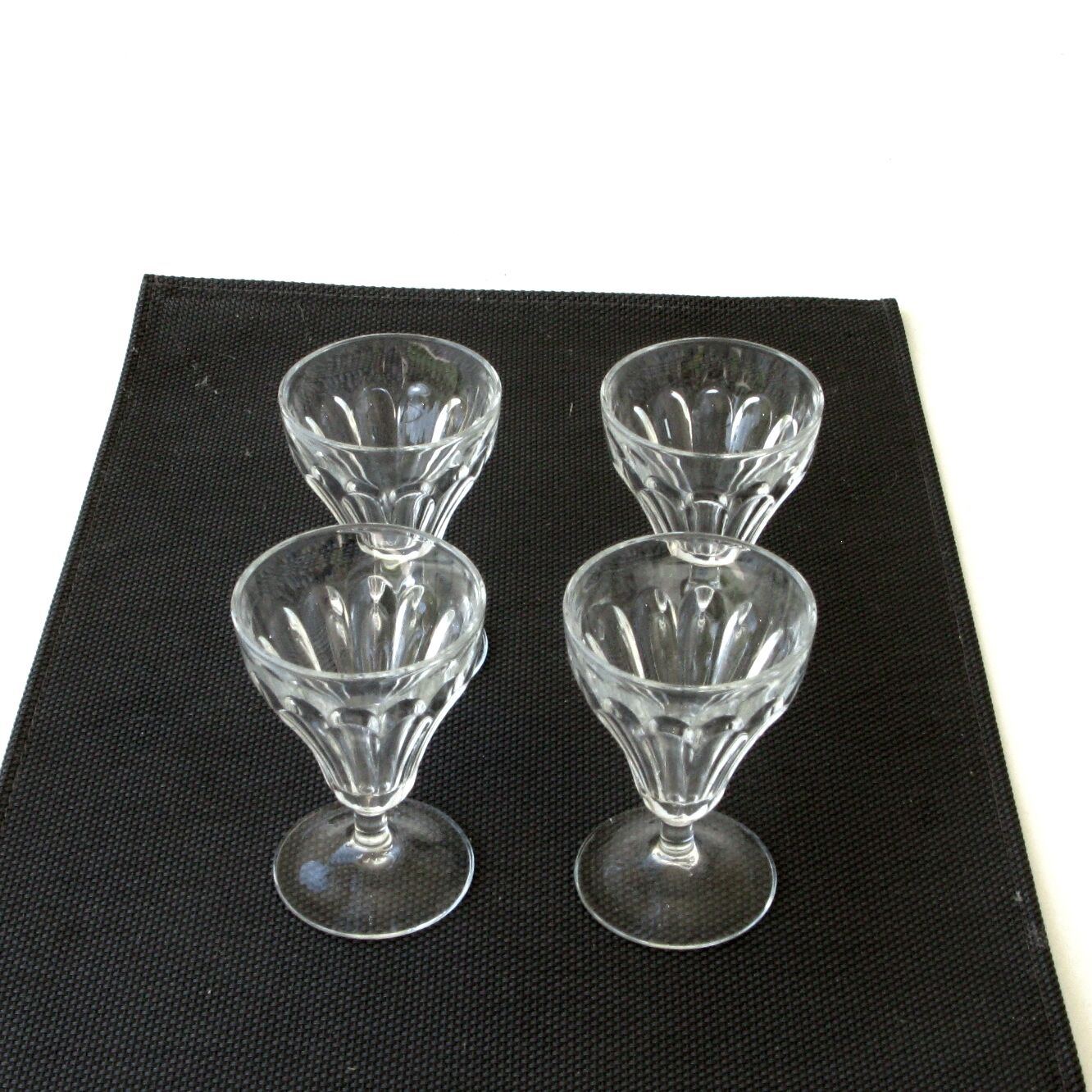 4 old foot glasses for cooked wine