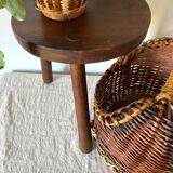 Flowery woven wicker basket