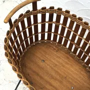 Vintage bamboo and wicker planter basket