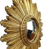 Small Sun Mirror Sunburst Mirror Gold Leaf Convex 24cm