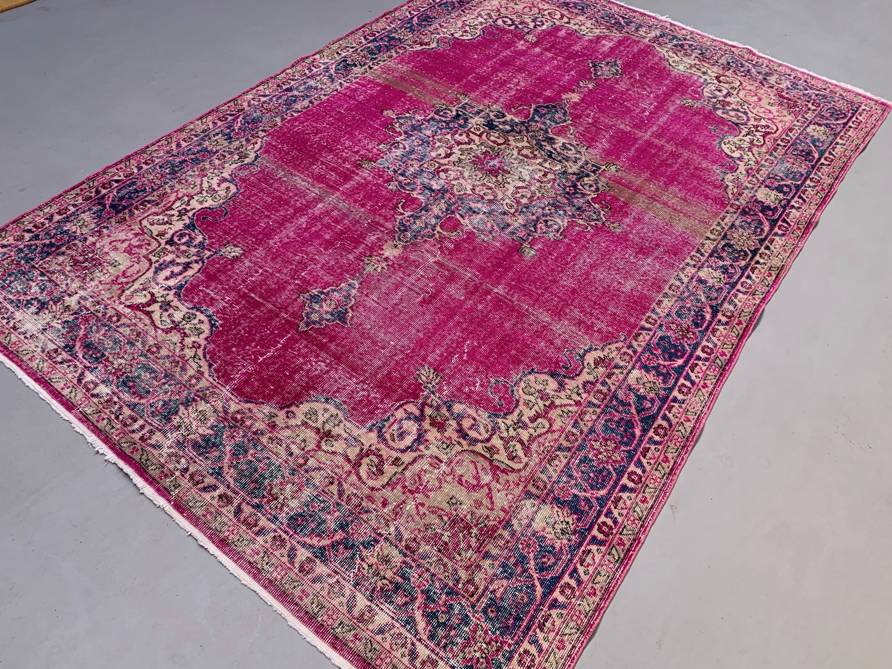 Vintage Turkish Rug 300x200 cm, Tribal Wool Carpet Large