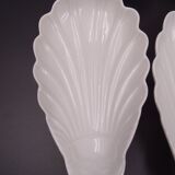 Set of 7 cups in white porcelain and in the shape of a shell - Pillivuyt around 1940