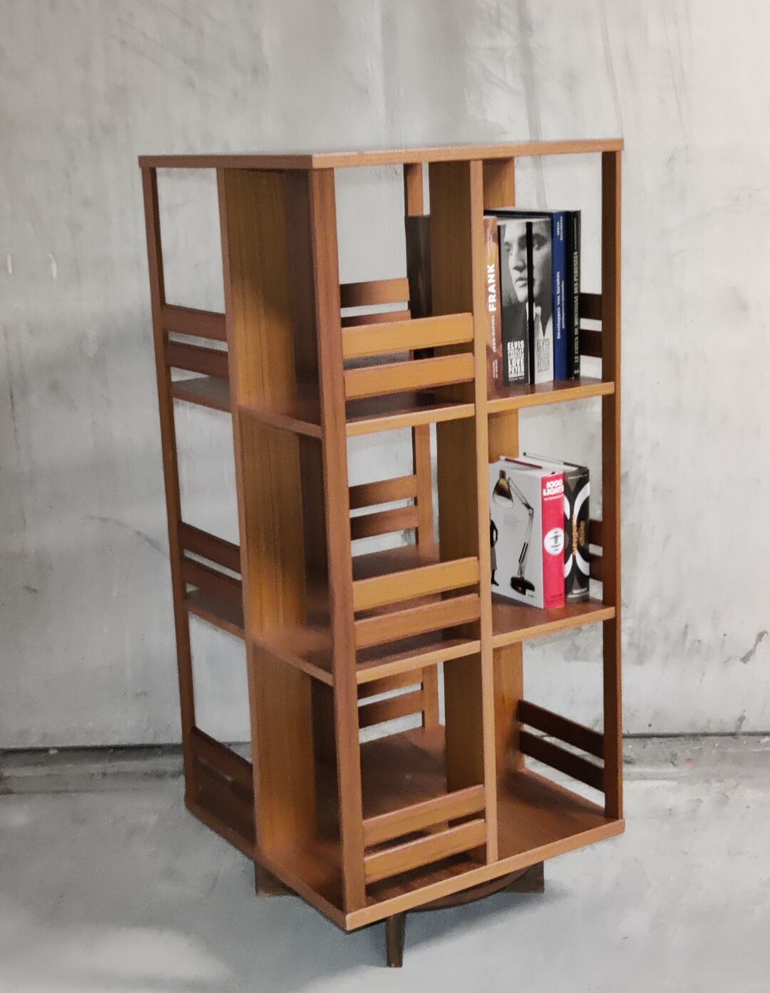Vintage Scandinavian rotating bookcase