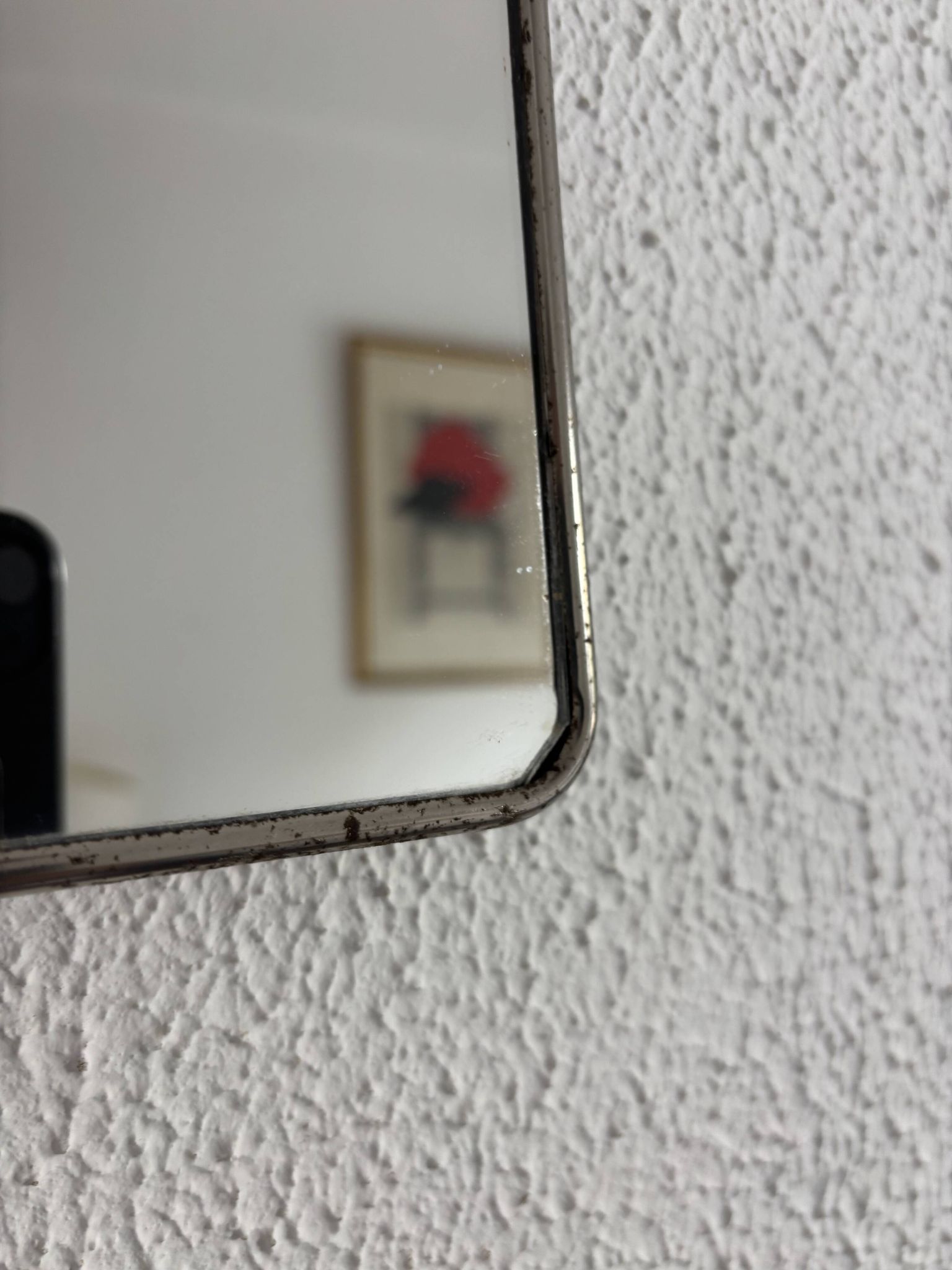 Vintage 1960s barber hairdresser cardboard chain mirror - 29 x 23 cm