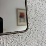 Miroir vintage 1960 barbier coiffeur carton chainette - 29 x 23 cm