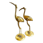 Pair ibis brass birds