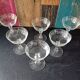 6 champagne coupes, vintage glass coupes