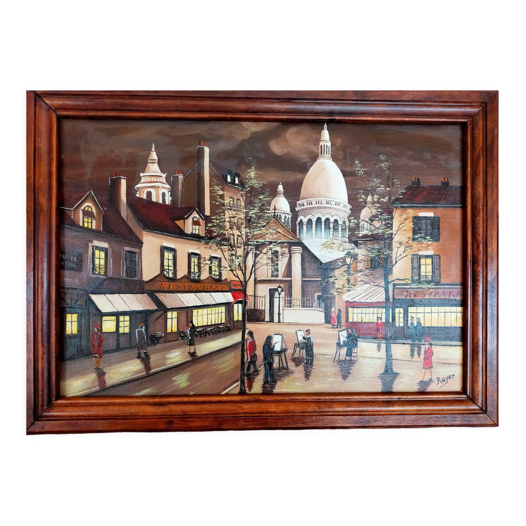 Oil painting on canvas. Place du Tertre Paris. Local painter. About 40 years. Canvas 54 of 63. 4