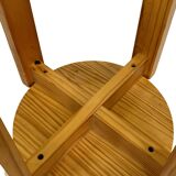 Mid century pinewood stool, 1960s minimalistic design