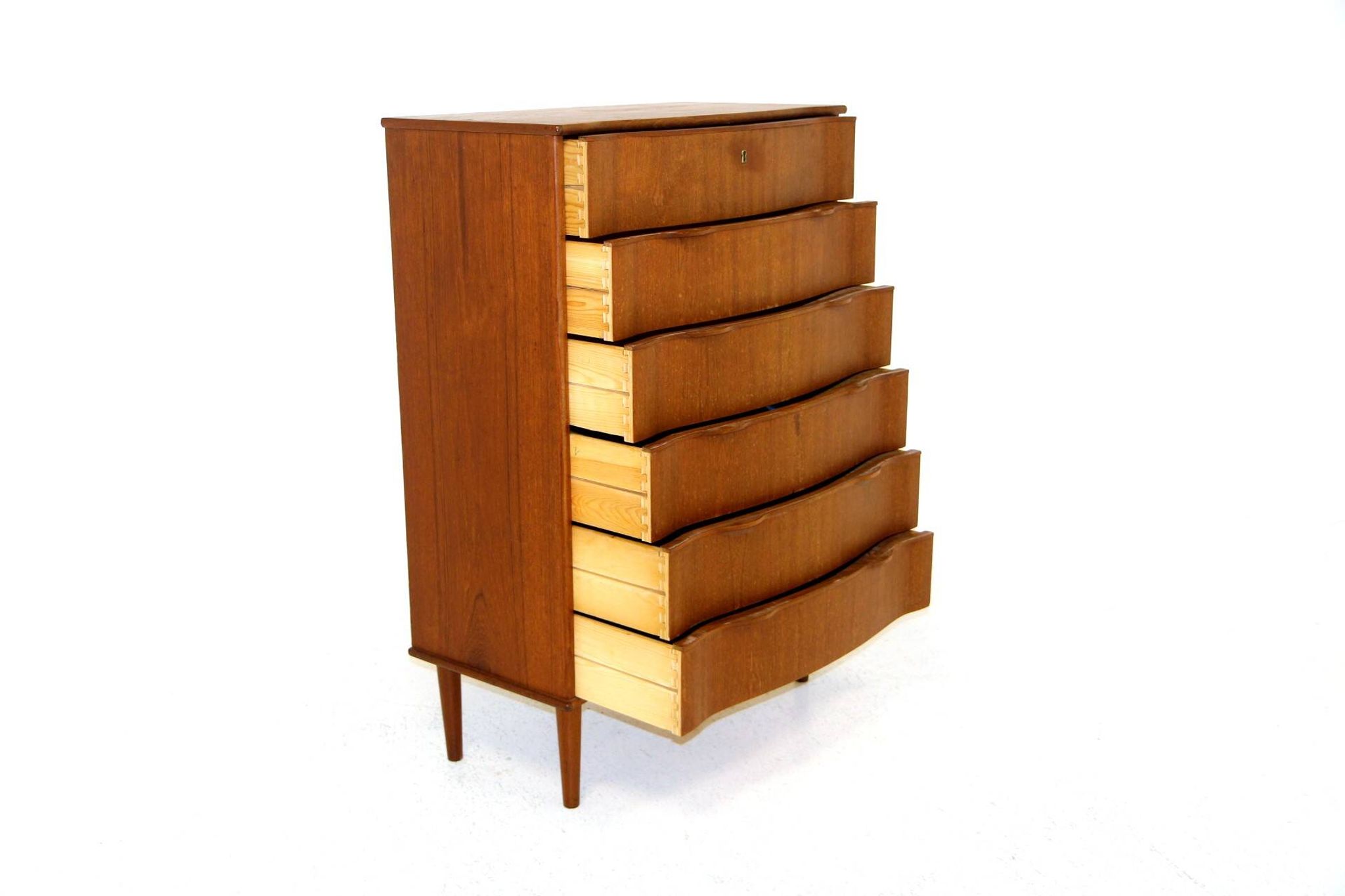 Commode "tallboy" en teck, Danemark, 1950
