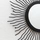 Black metal sunburst wall mirror, round 63x63 cm, vintage 1990s, made in Italy