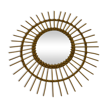 Rattan sun mirror  58cm
