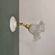 Vintage tulip glass wall light in transparent, slightly pearlescent white.