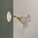 Vintage tulip glass wall light in transparent, slightly pearlescent white.