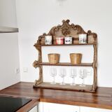 Old wall shelf carved in walnut