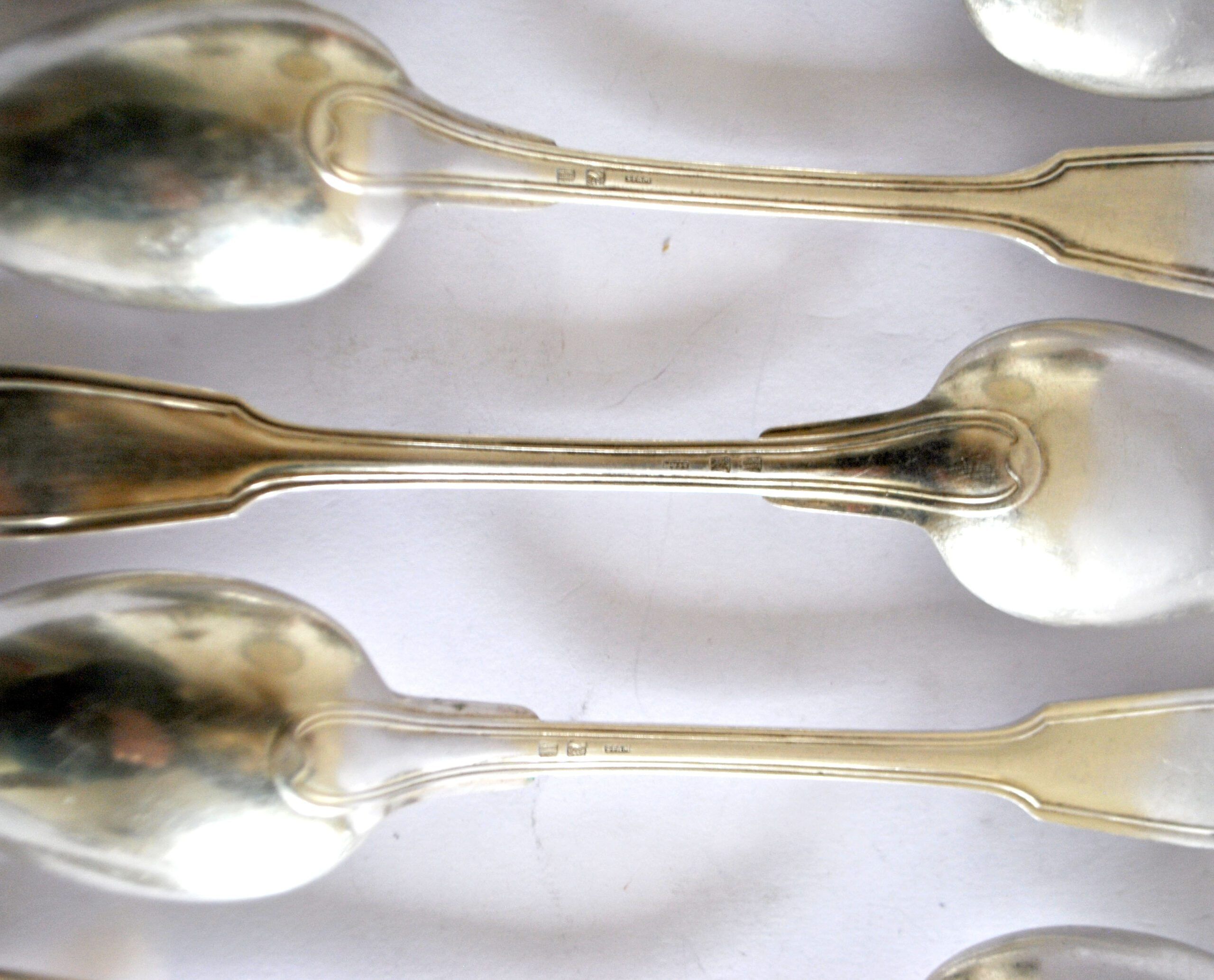 SFAM set of 5 CHINON silver-plated table spoons, antique style, 21cm