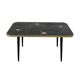 Table basse vintage en formica noir avec accent rose