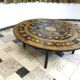 Large Round Ceramic Art tiled coffee table by Renate Rhein, Germany 1960s