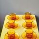 Amber glass coffee cups 70s