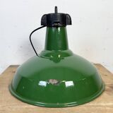 Industrial Green Enamel Factory Pendant Lamp, 1960s