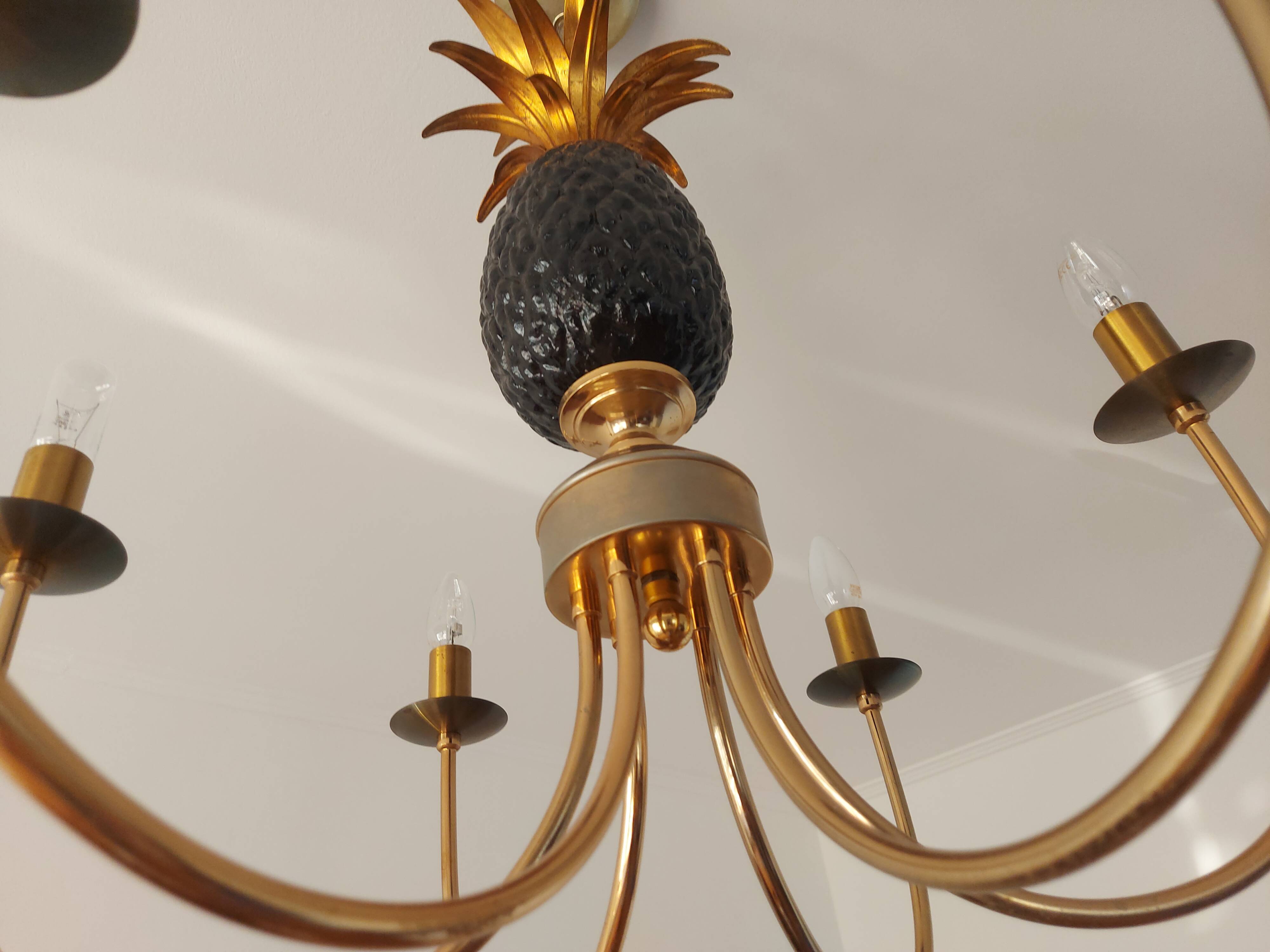 Pineapple chandelier from the 70'S in brass