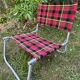 Vintage plaid folding low chair