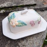 Beurrier en porcelaine fleuri