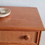 Vintage wicker chest of drawers.