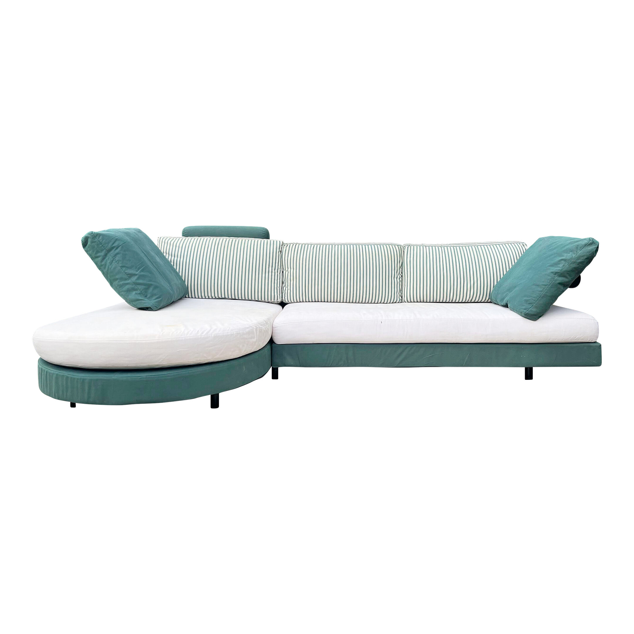 Canapé en vert et coquille d’œuf 1980s B & B Italia Antonio Citterio Sity