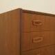 Danish teak chest of drawers with six drawers and sculptural handles, 1960s