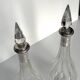 Pair of crystal decanters with solid silver mounts