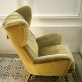 Danish wingback chair years 50-60 green armchair
