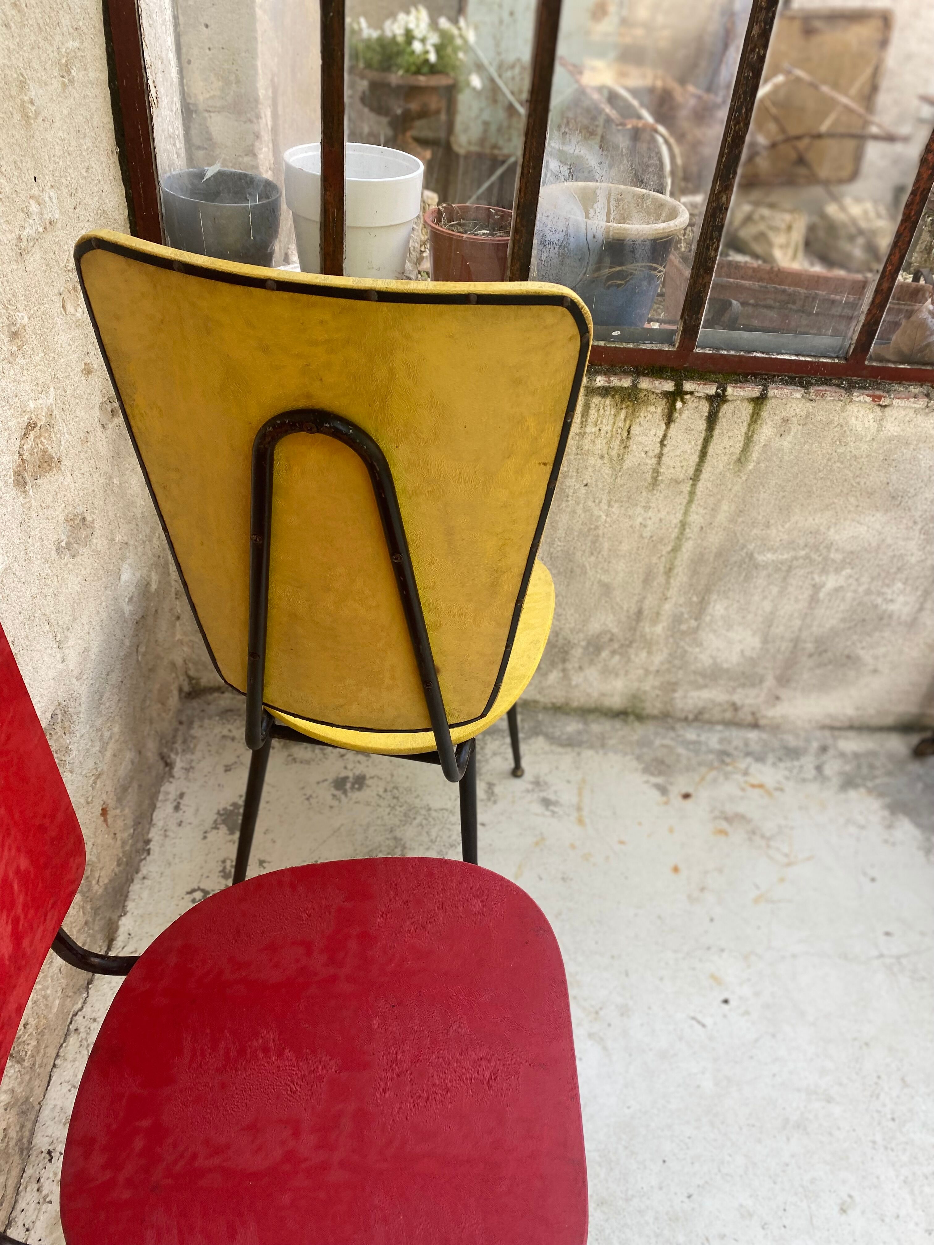 Pair of chairs skaï 1950/60