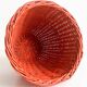 Bohemian Mid-Century Coral Red Wicker Basket, France, circa 1960s