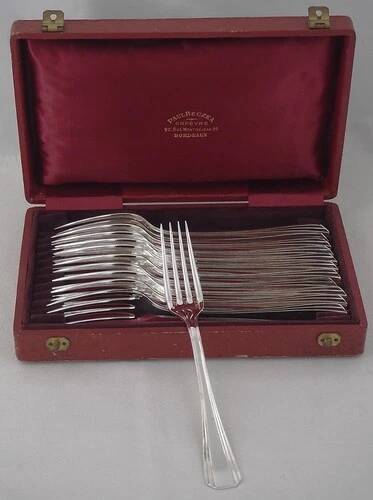 Christofle Boréal 12 Art Deco table forks silver-plated excellent condition