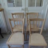 4 vintage bistro chairs in waxed beech.