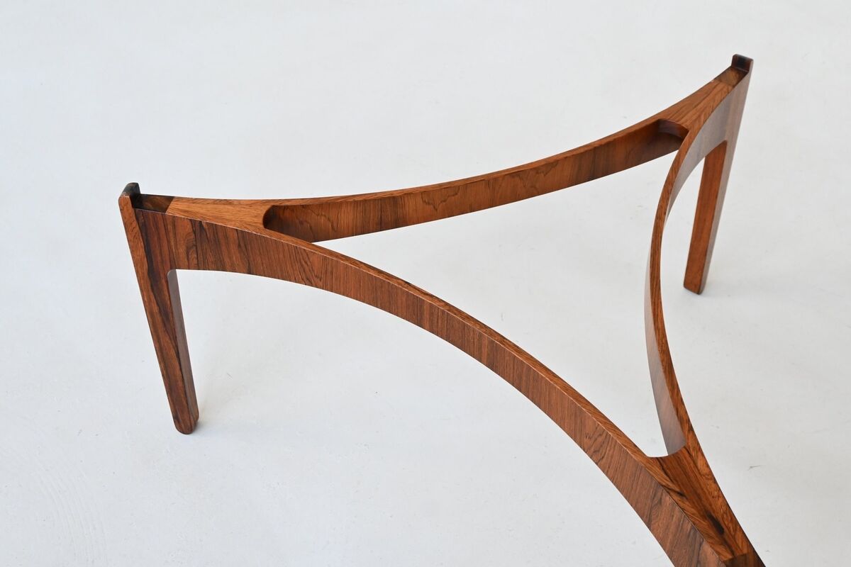 Sven Ellekaer sculptural coffee table rosewood Linneberg Denmark 1962