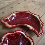 Verceram 50s Bordeaux aperitif service with gold trim