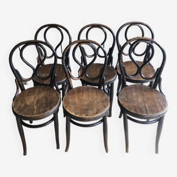 Set of 6 Thonet bistro chairs 1890