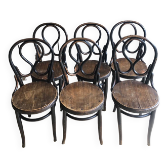 Set of 6 Thonet bistro chairs 1890