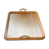 Old serving tray - oak and bronze