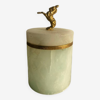 Marble and brass tobacco pot