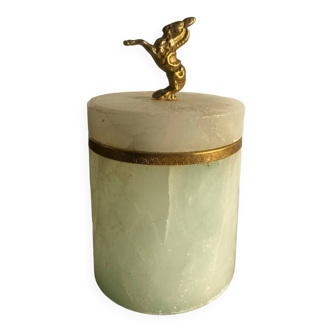 Marble and brass tobacco pot