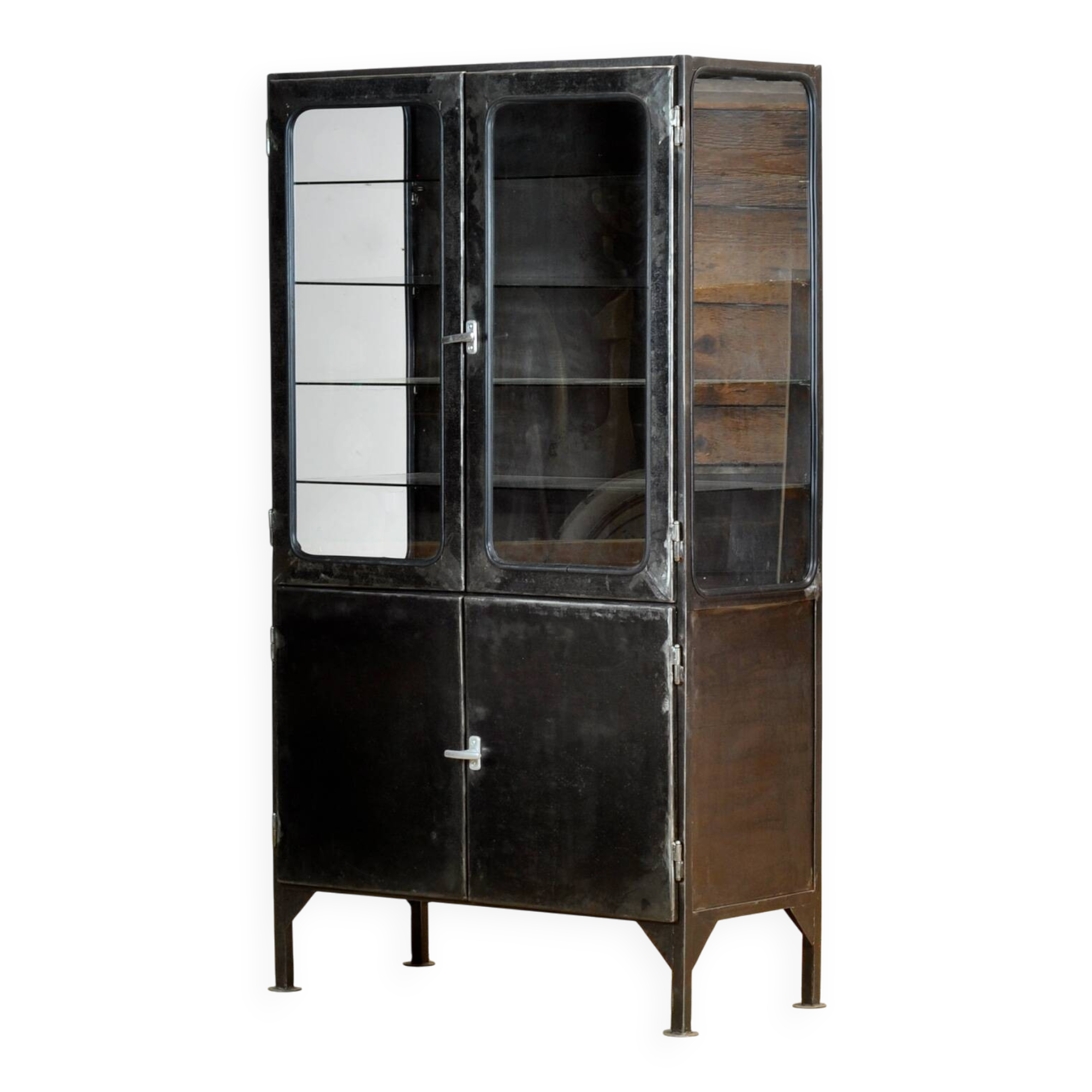 armoire médicale polie, années 1970