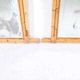 Pair of rattan “sail” mirrors